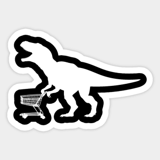 T-Rex with shopping trolley Sticker